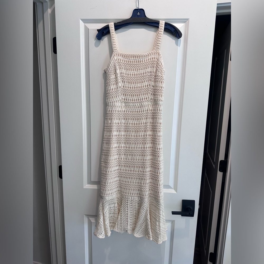 ANTONIO MELANI Ivory Crochet Dress